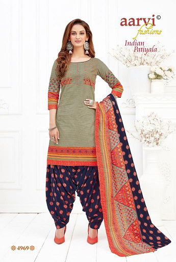 Aarvi Fashion Indian Patiyala Vol 1 Latest Fancy Designer Printed  Pure Cotton Ready made Salwar Suit Collection